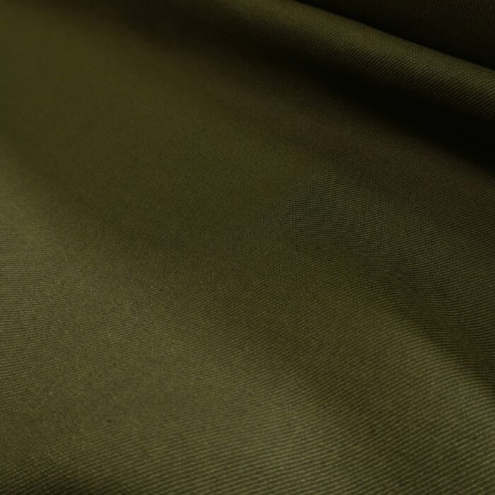 Gabarden khaki zelený lněný s vlnou