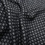 Úplet šedý s černým drobným pepito vzorem vlněný